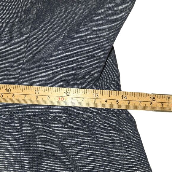 Tulle Brand Womens Small Dress Denim Mini Pockets Belt Pattern Lining Classy - Picture 12 of 16